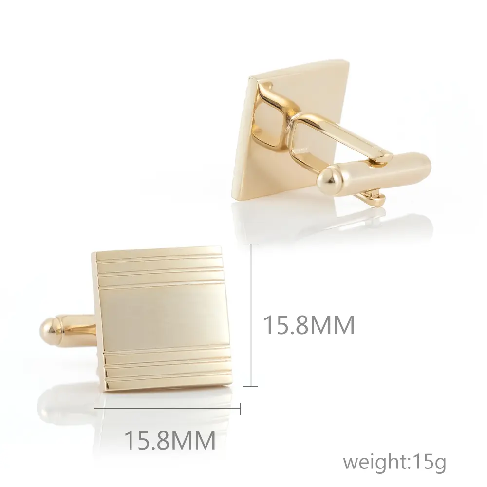 OEM Manufacturer Fashion Simple Classic Design Copper Gold Cufflinks Jewelry For Men Shirt CL0154-1G Manufacturer, Suppliers