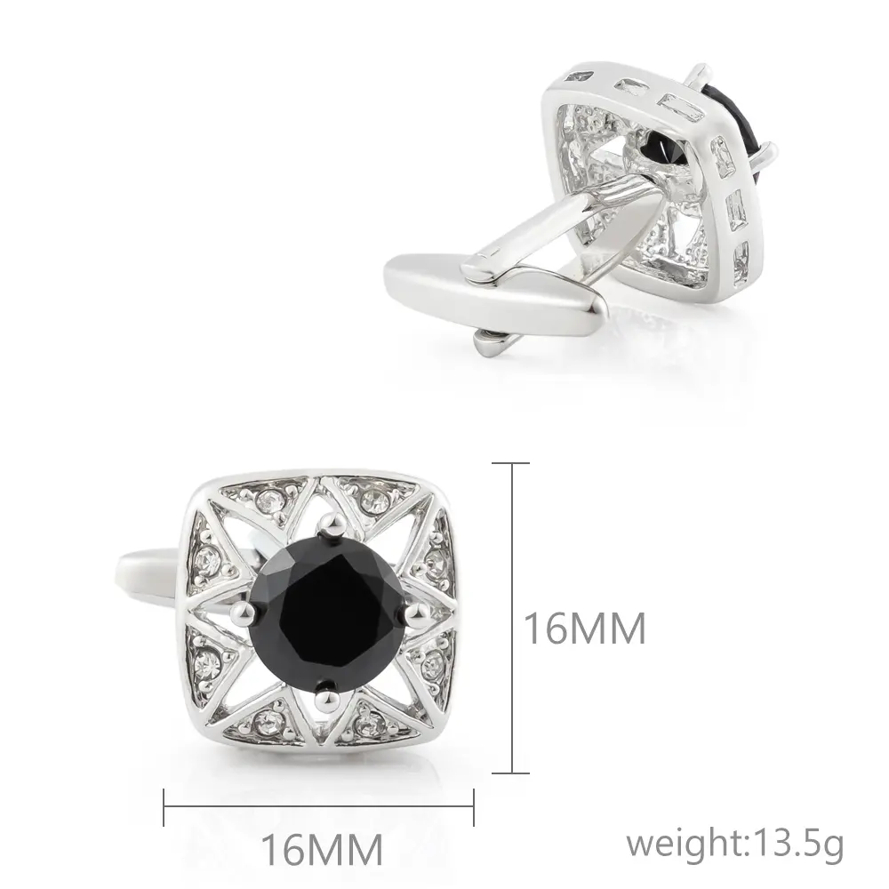 ODM Men's Luxury Price High Quality Black Zircon Accessory Button Cufflinks For Men Suit Shirt CS8088 Supplier, Exporter