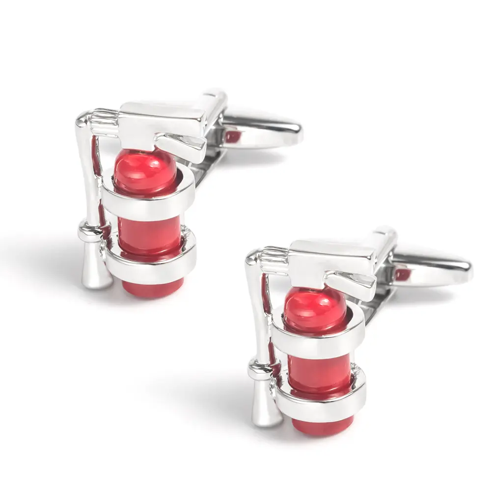 OEM Unique Manufacturer Custom Fashion Funny Fire Extinguisher Cufflinks for Firefighters Gift CC0002 Factories, Company