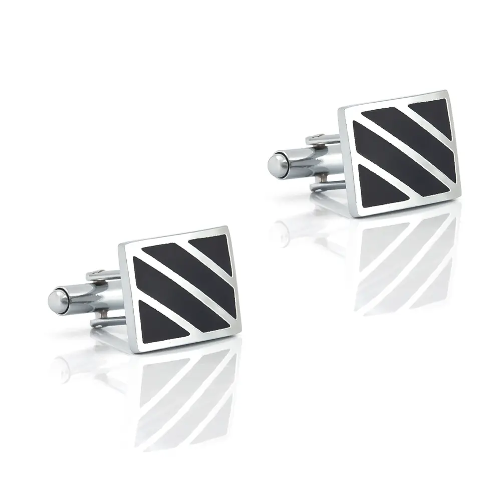 ODM High Quality New Enamel Twill Silver Color Metal Cuff Buttons Wedding Cufflinks CC-Q256 Factory, Factories