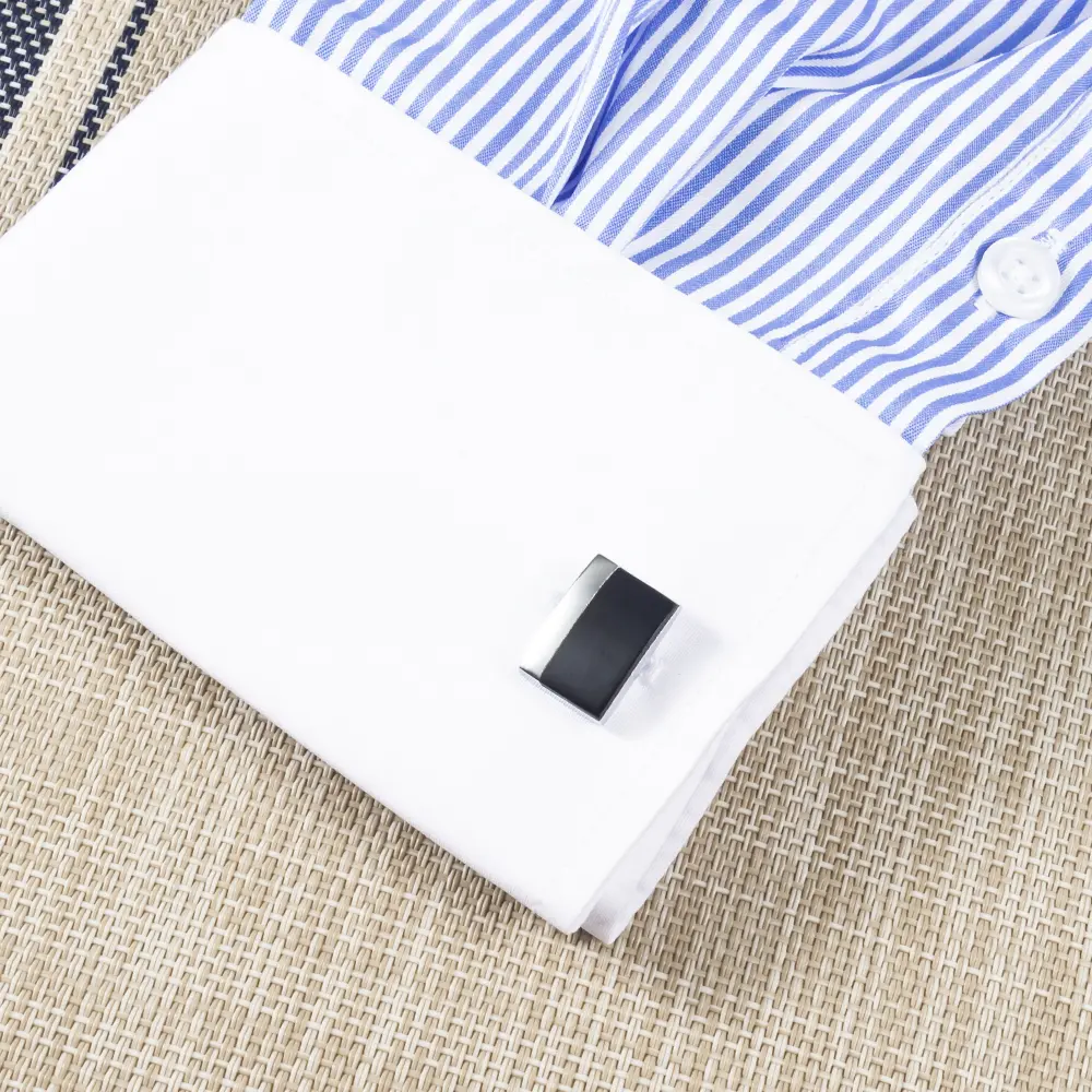 Wholesale Classic Men's Black Enamel Cufflinks Cheap Price French Shirt Buttons for Tuxedo Shirt CC-Q215 Manufacturer, Factory