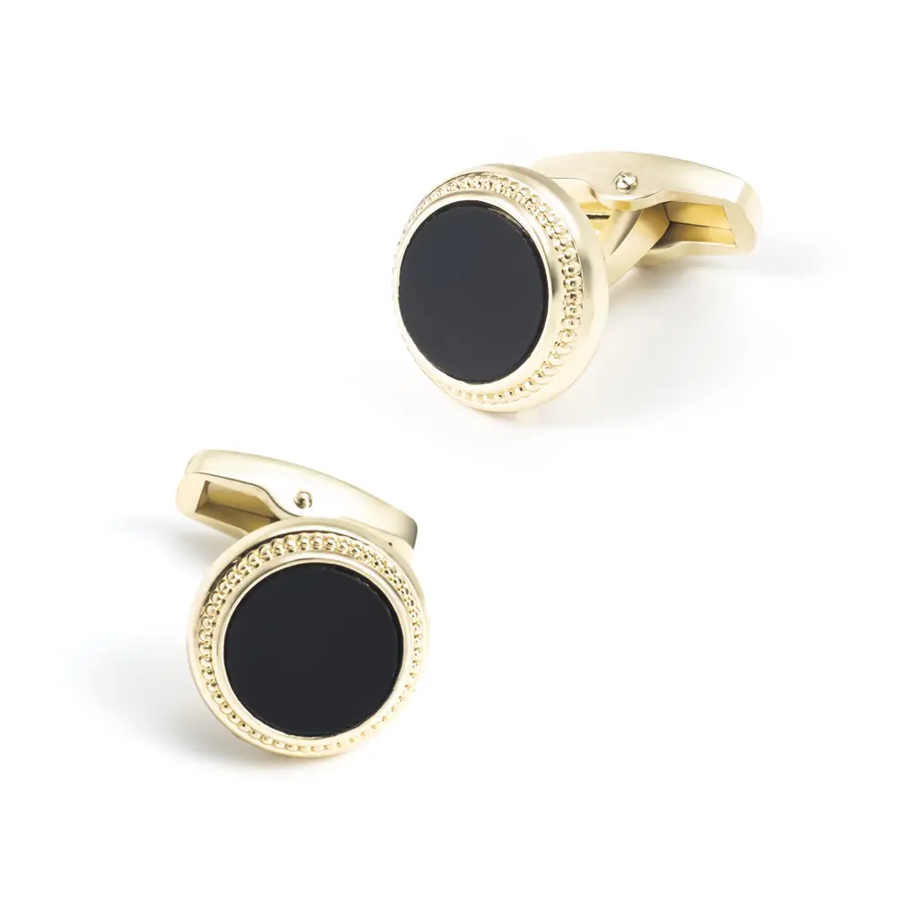 Wholesale High Quality China Factory Personalized Men Cufflinks Black Gold Tux Cufflinks CCW0091 Supplier, Company