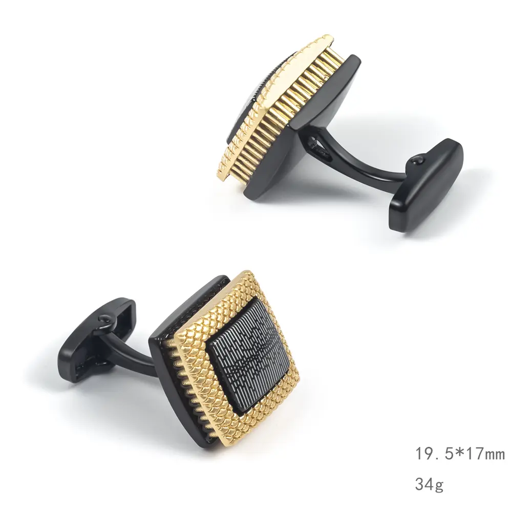 OEM Classical Black and Golden Music Magic Cube Design Alloy Cuff Link for Men Shirt Manufacturer, Suppliers