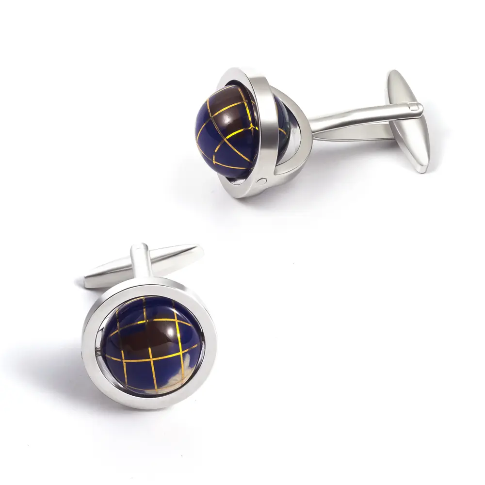 Wholesale Novelty Functional Rotatable Globe Design Quality Brass Material Cuff Links Wholesale & Retail Factories, Companies