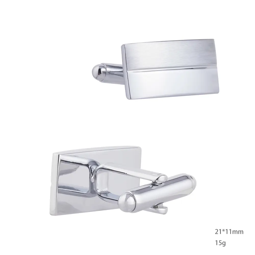 ODM Men's Cufflinks Wholesale Cheap Price Simple Design Square Metal Blank Button Cufflinks CL-C130 Factories, Exporters