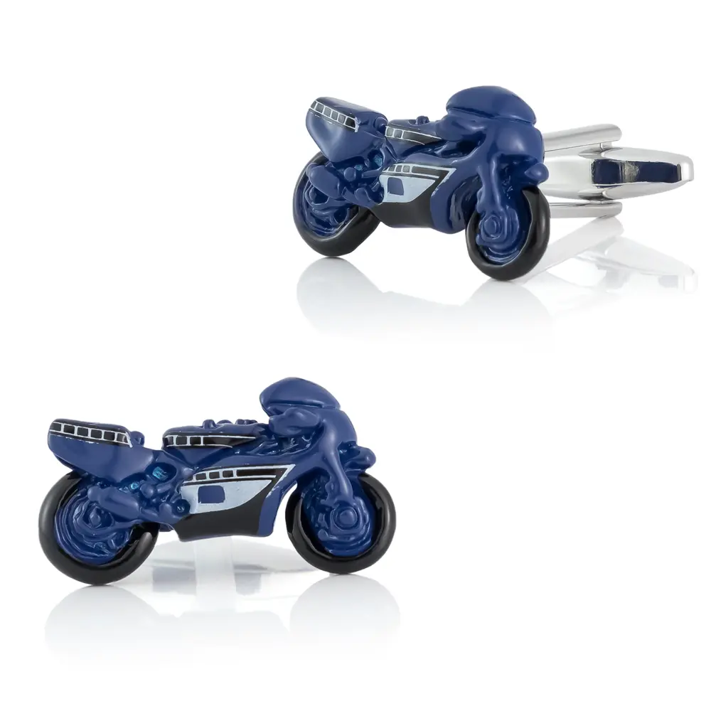 Wholesale Factory Hot Selling Sports Cool Motorbike Design Cufflinks for Men Shirt CC0083-Blue Supplier, Exporters