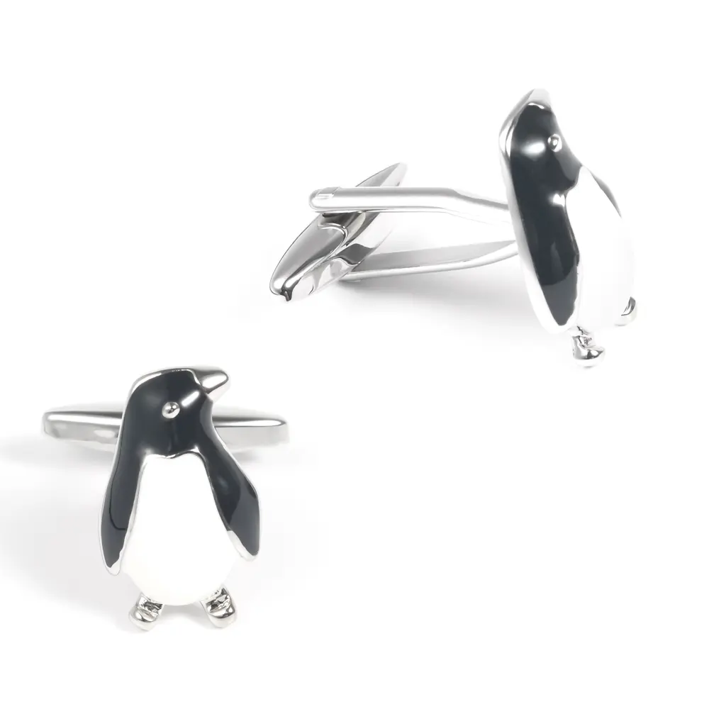 Wholesale Men Custom Fashion Novelty Black & White Penguin Cufflinks Bulk Order CC0029 Company, Companies
