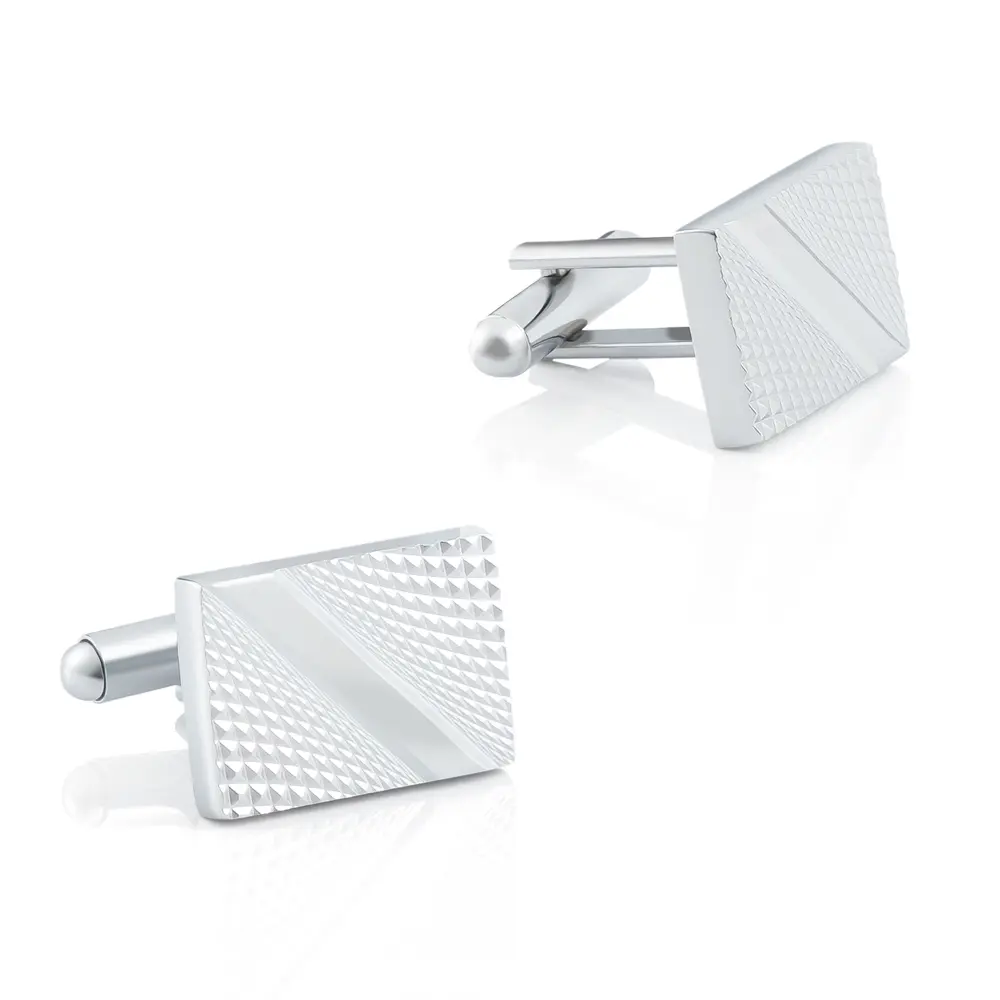 OEM Cheap Factory  Wholesale Abstract Geometric Unique Metal Silver Plated Cufflinks for Men Shirt CL-L035 Manufacturer, Exporter
