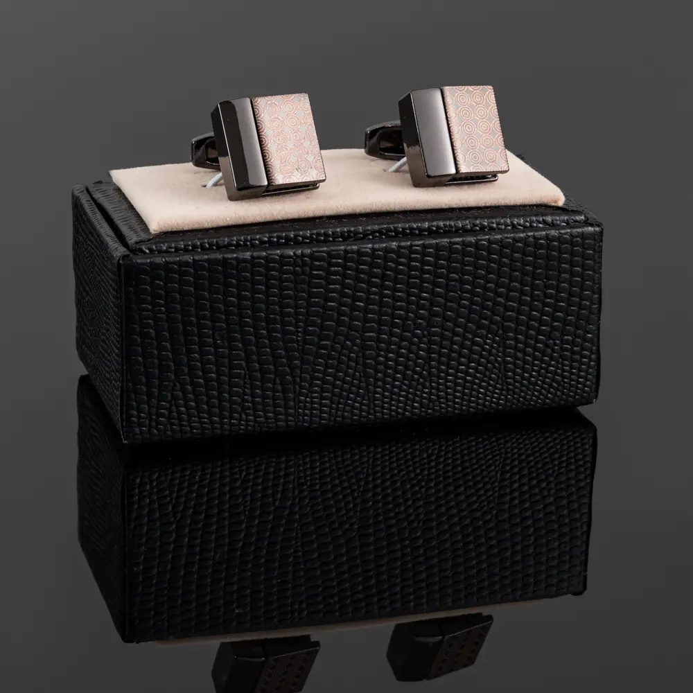 Custom Elegant Swirl Spirals Pattern Square Shirt Cufflinks Shirt Accessories for Men Manufacturers, Companies