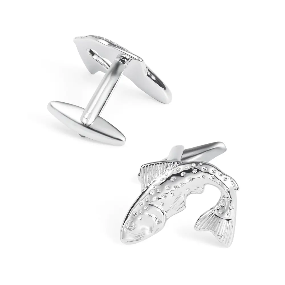 Wholesale Supplier Vintage Personalized Custom Animal Antique Silver Fish Cuff Links CL0031