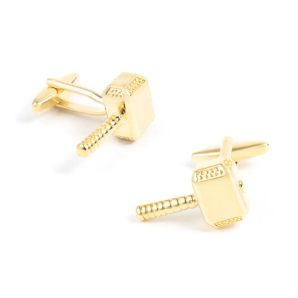 ODM Fashion Factory Low Price Copper Material Gold Plated Hammer Cufflinks For Men Shirt CL0030-G Factories, Exporters