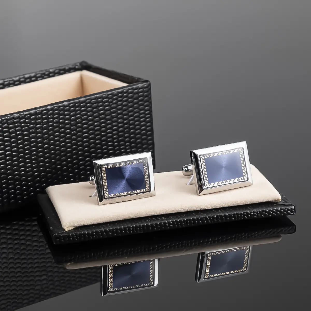 Wholesale Blue and Silver Fashion Floral Pattern Design Copper Cufflinks Shirt Wedding Accessories CA9005-1 Factories, Exporters