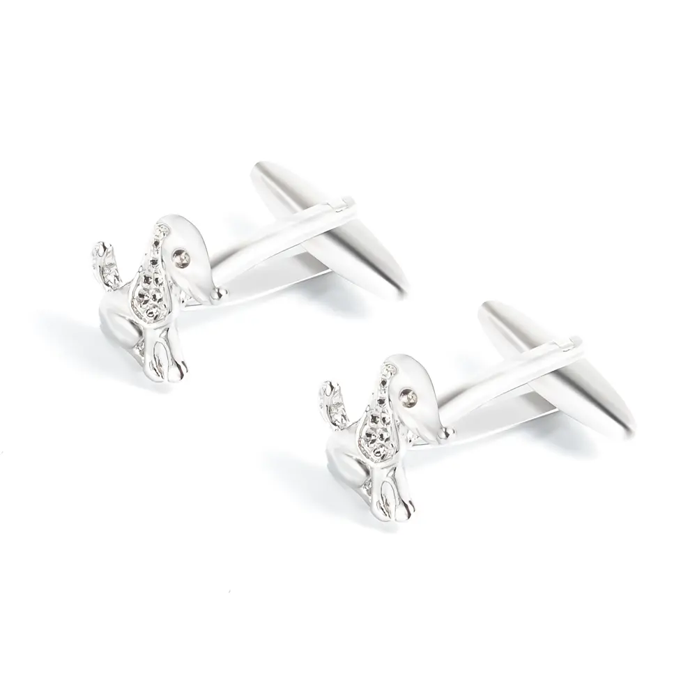 Wholesale Cute Funny Cheap Custom Design Brass Material Diamond Dog Animal Cufflinks CL0268