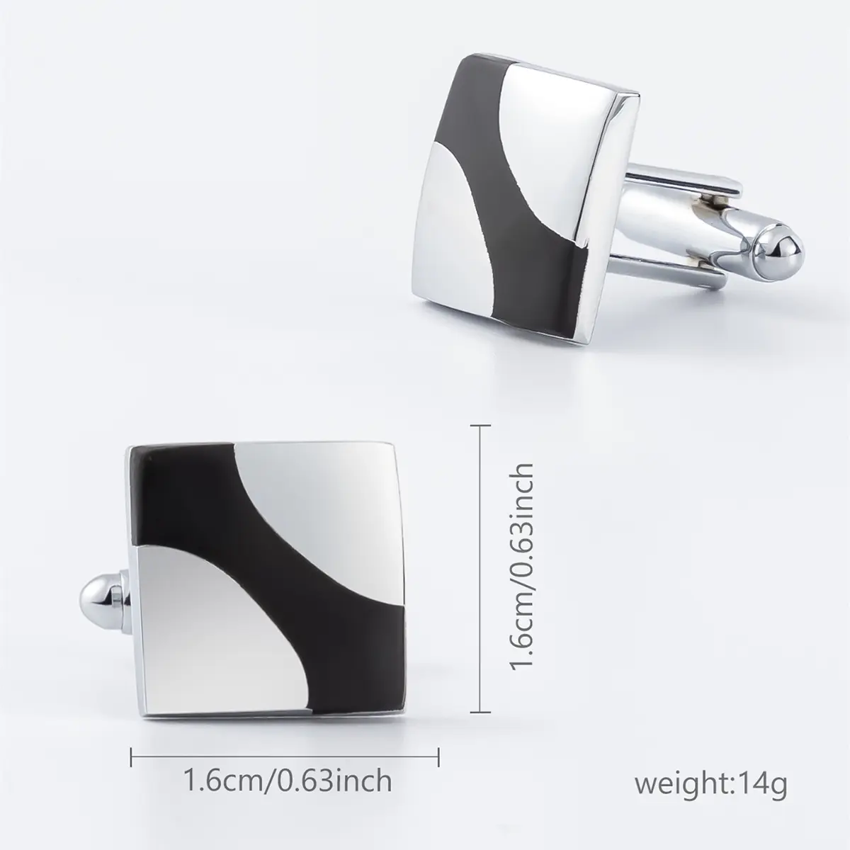 Wholesale China Factory Low Price Silver & Black Enamel Cufflinks Men Stylish Shirt Buttons Wholesale CC-Q115 Manufacturers, Exporters