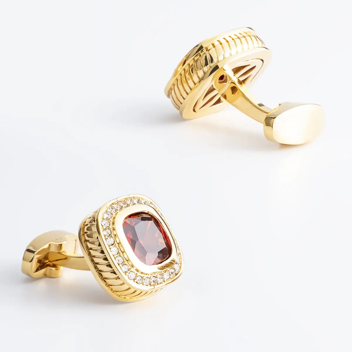 OEM High Quality 18K Golden Plated Elegant Crystal Jewelry Stone Cufflinks For All Occasions CS0106 Manufacturer, Exporter