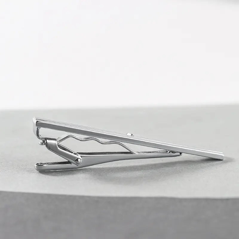OEM Factory Supply Tie Clip Classic Trendy Men Silver Necktie Clips Formal Business Clasp Accessories Gift TS0025
