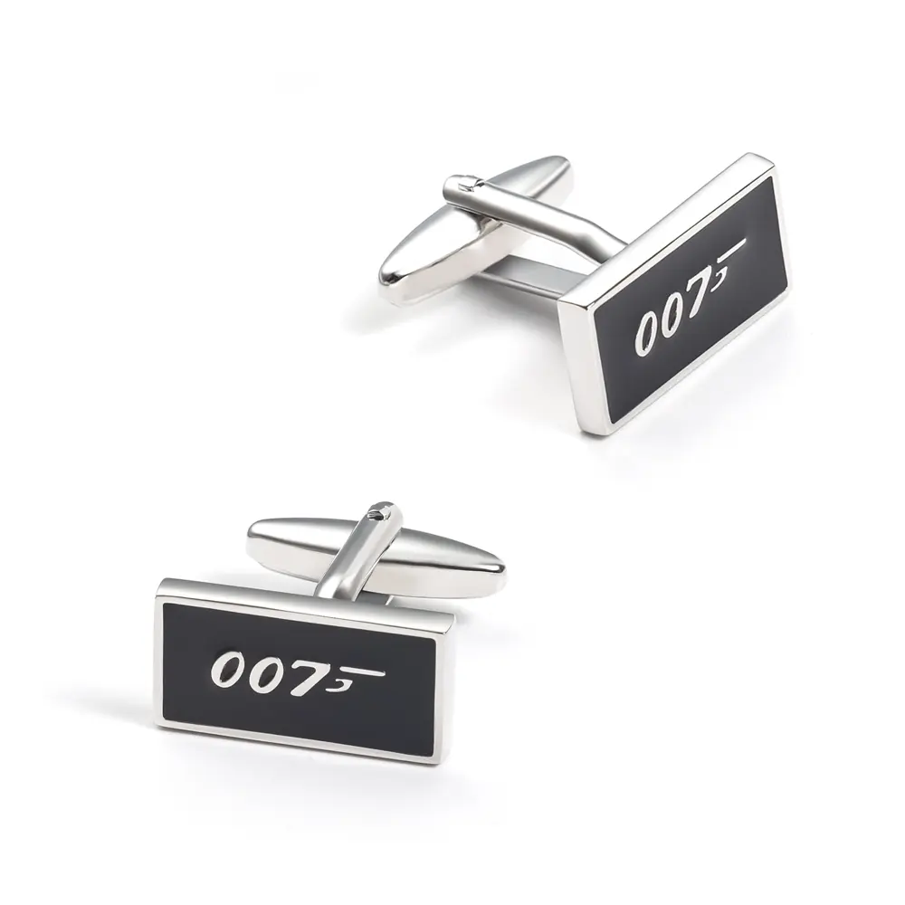Custom Factory Direct Men Accessories 007 Enamelled Black Color Cufflinks CC0280 Exporters, Company