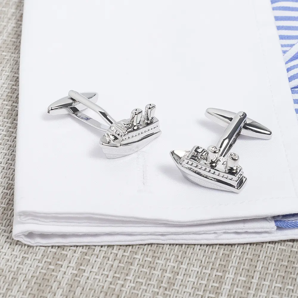 Wholesale Factory Price High Quality Boat Sailing Ship Sailboat Metal Craft Cufflinks CL0015