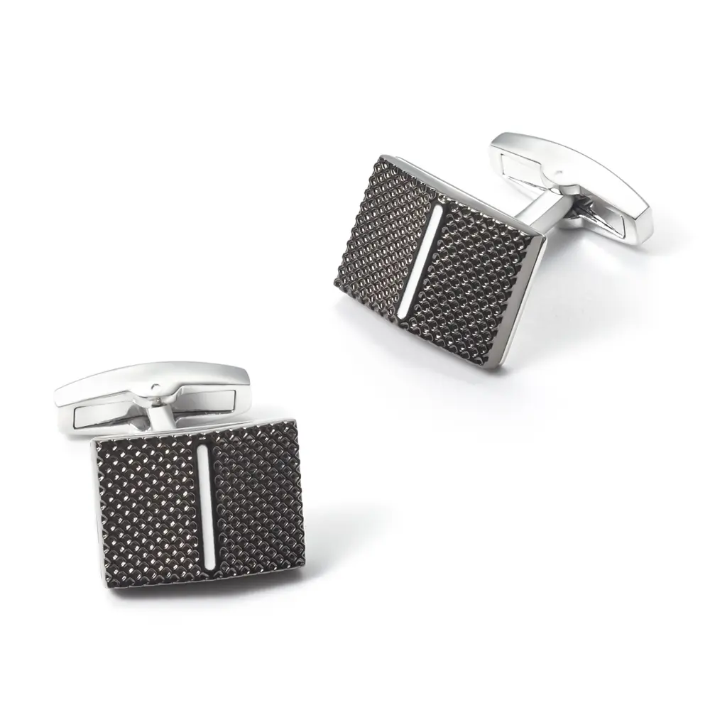 OEM Engraved Men Shirt Accessories Gunmetal Color Cufflinks Jewelry for Business CLW0076 Suppliers, Factories