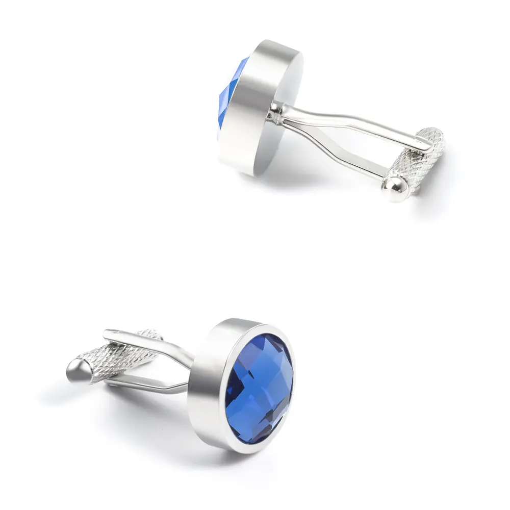 ODM Men's Cufflinks Blue Eyes Gemstone Zirconia Cufflinks Hot Selling CS0091-2 Manufacturers, Exporter