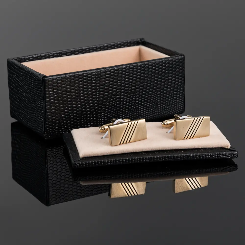 Wholesale Cufflink ManufacturerWholesale Rectangular Gold Plated Metal Cufflinks For Men Shirt CL-C430 Suppliers, Exporters