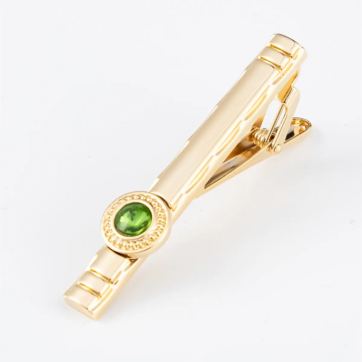 OEM JINJIE Popular & High Quality Tie Accessories Gold Plated Tie Clip Diamond Zircon Tie Pins For Men TS9002 Company, Companies