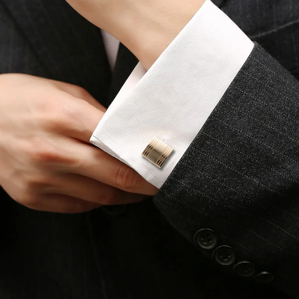 OEM Manufacturer Fashion Simple Classic Design Copper Gold Cufflinks Jewelry For Men Shirt CL0154-1G Manufacturer, Suppliers