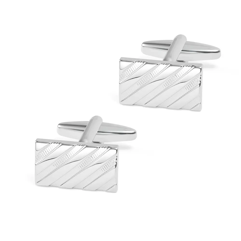 Wholesale Popular Classic Copper Material Fashion Custom Engraved Silver Metal Cufflinks For Men CL0021 Manufacturer, Manufacturers