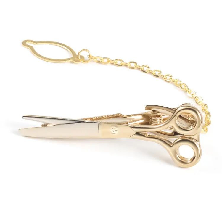 Custom China Factory Wholesale High Quality Golden Supplier Men Metal Scissor Chain Tie Bar Clips TL0004 Supplier, Companies