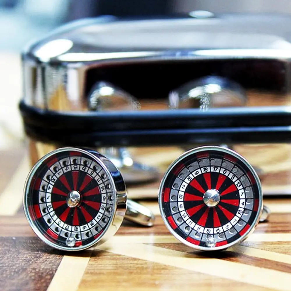 Wholesale Popular Game Prize Roulette CuffLinks with Silver Plated Manufacturer, Factory