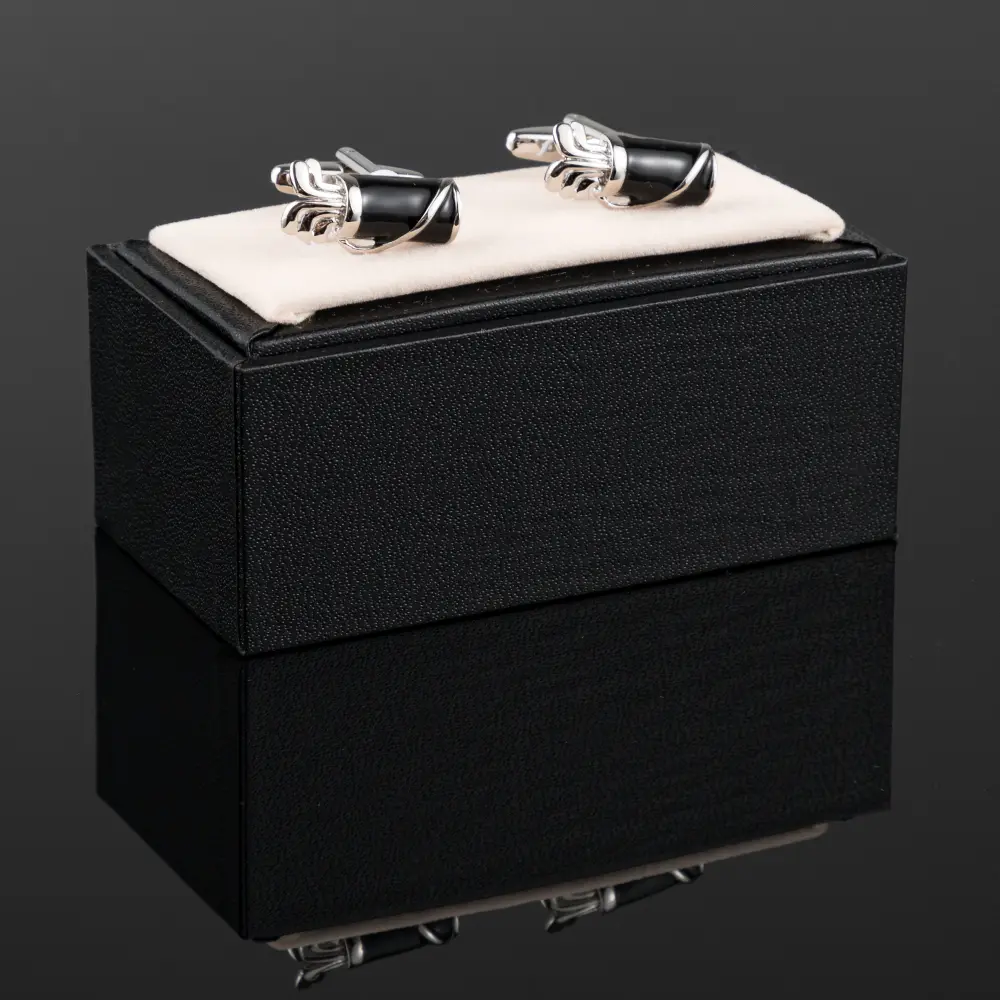 Custom JINJIE Wholesale Elegant Black Onyx Golf Bag & Clubs Cufflinks For Men Shirts CC8276 Company, Companies