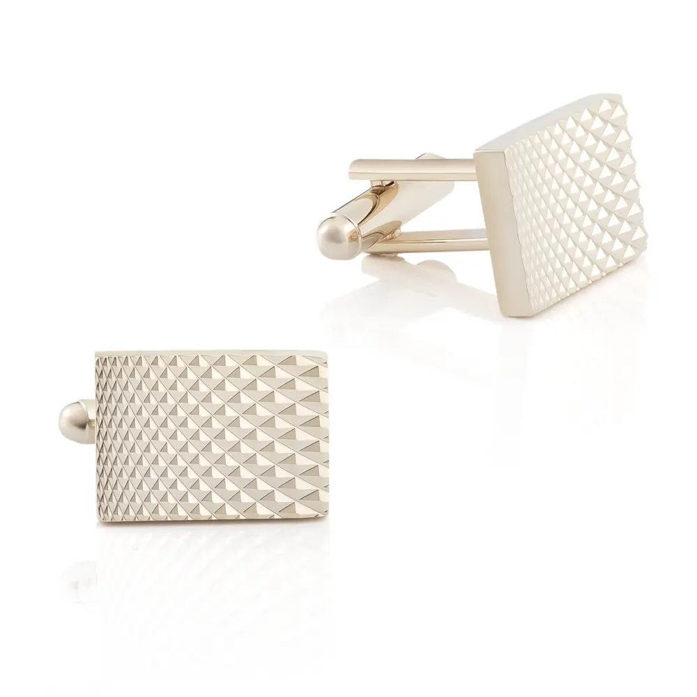 OEM Hot Sale Classic Business Personality Metallic Silver Geometric Cufflinks For Men CL-L007 Factory, Company