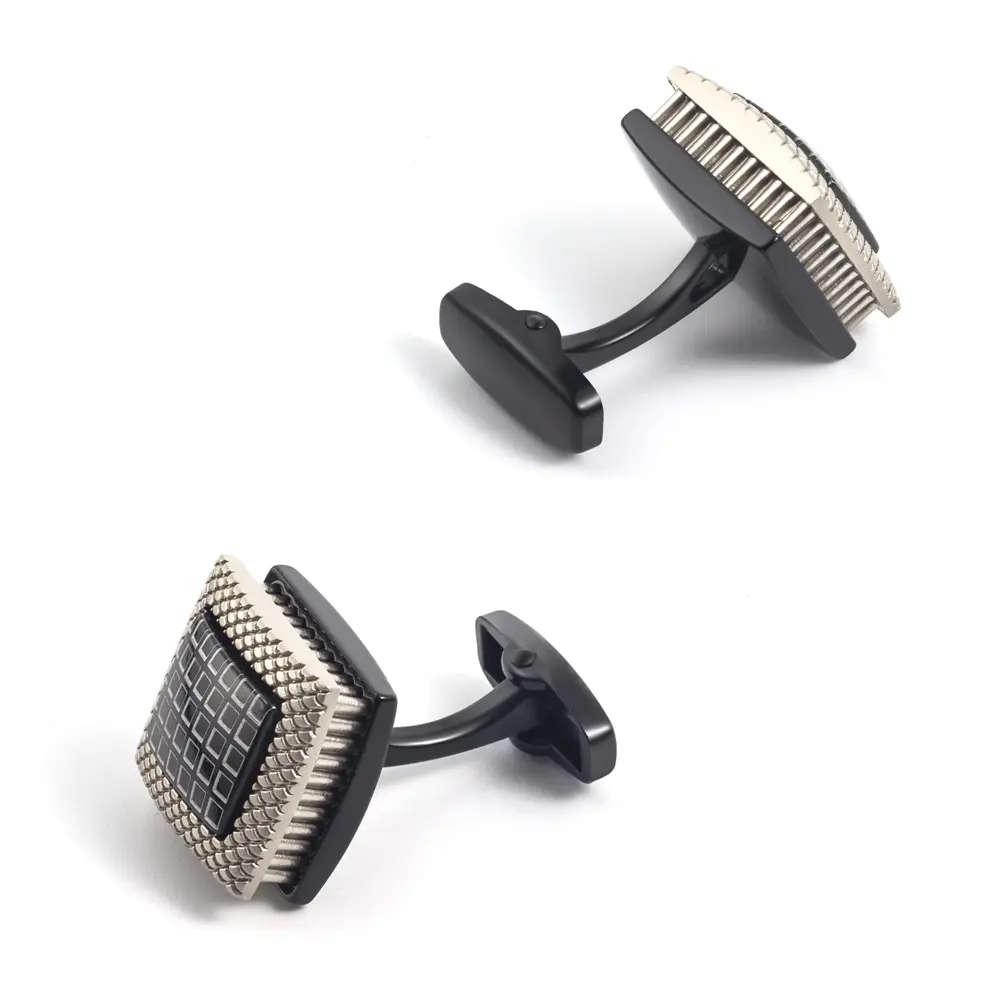 ODM Cheapest African Hot Selling Black Fashionable Cube Square Cufflinks Supplier, Suppliers