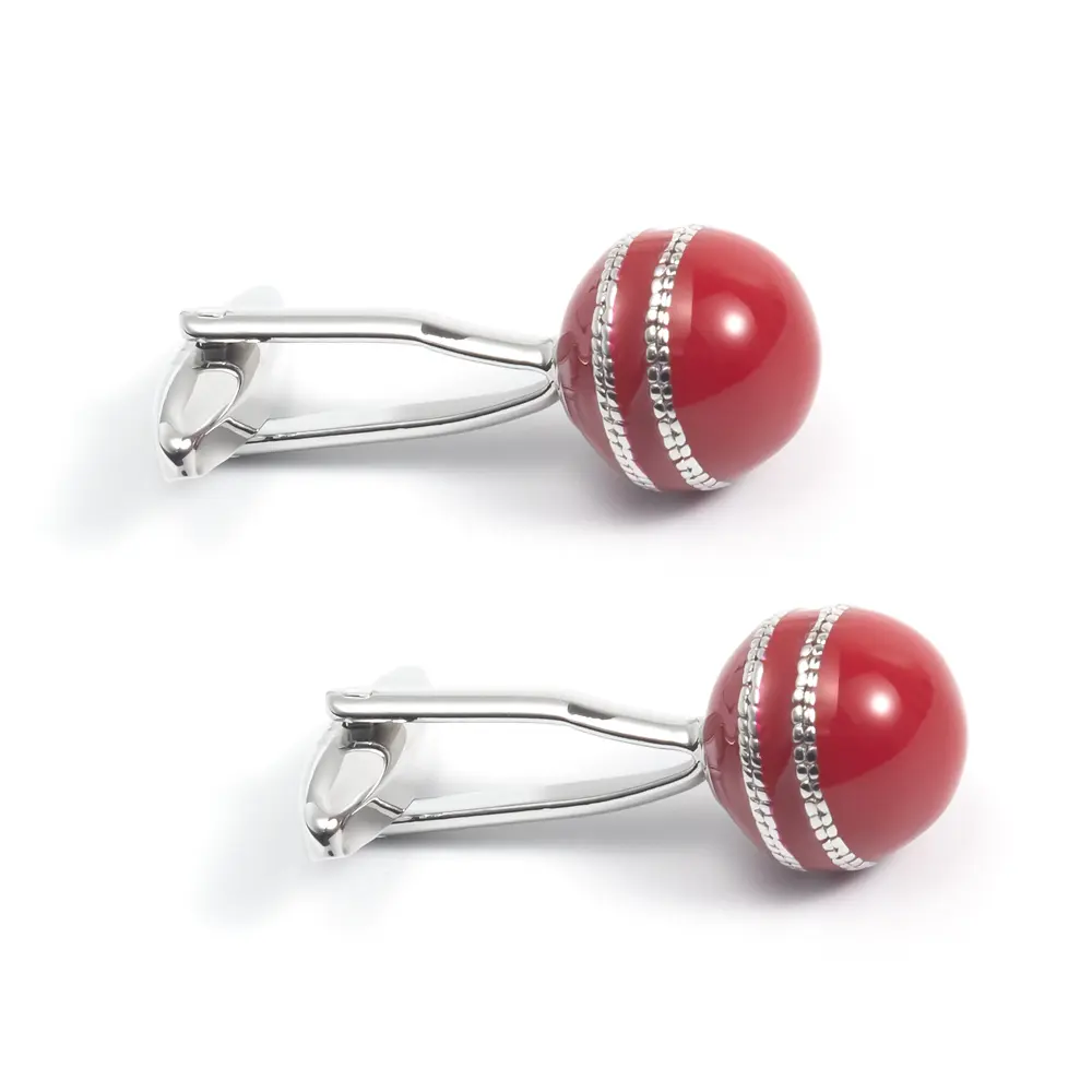 ODM Factory Wholesale Personalised Enamel Red Cricket Ball Cufflinks Men Gifts CC0031-Ball Manufacturer, Exporters