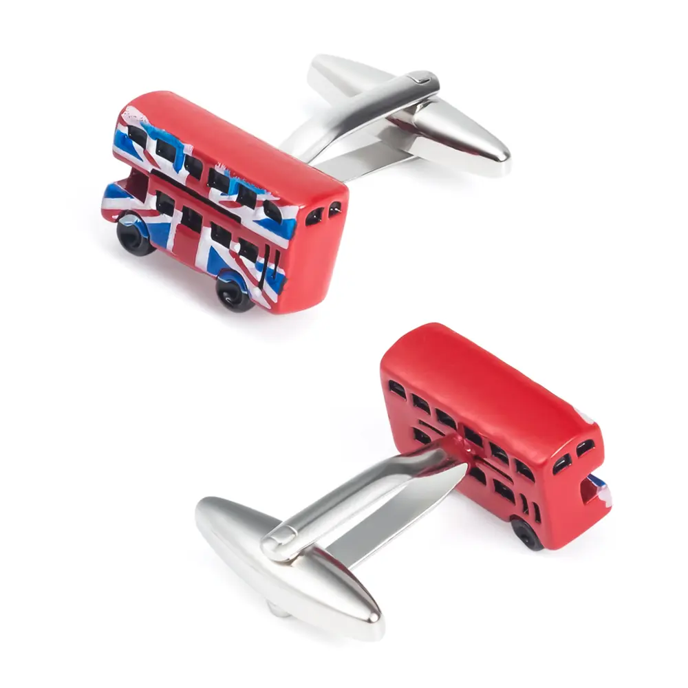 ODM Personalized England London Bus Cufflinks OEM Design Factory Cufflink Wholesale Men Shirts Accessories CC0262 Manufacturers, Companies