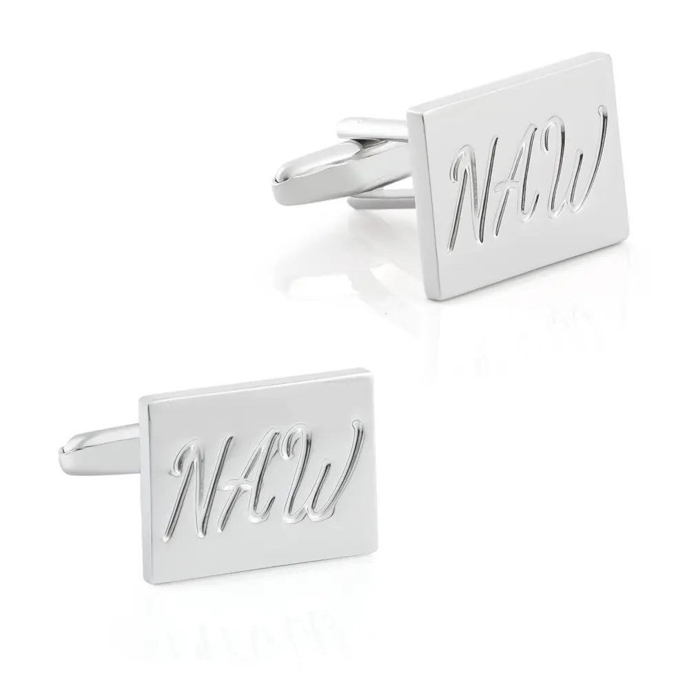 Custom Engraved Metal "New" Tag Personalized Logo Mens Cufflinks Wholsale CL81570-S