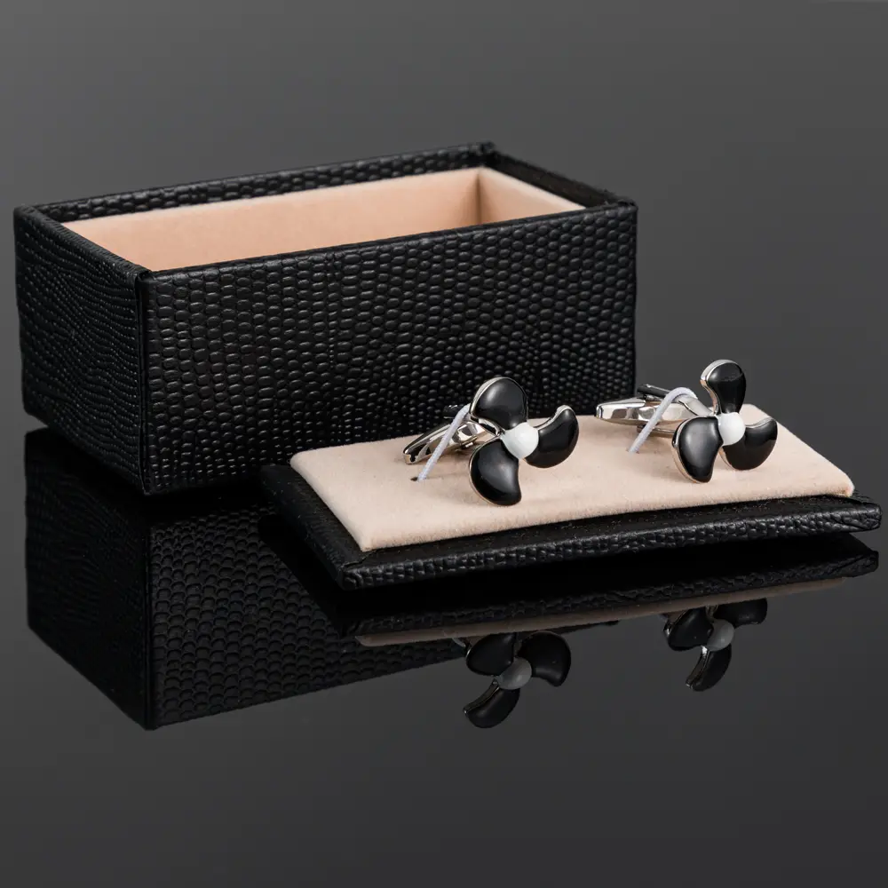 Wholesale Fashion French Shirt Cufflinks Copper Black Enamel Fan Leaf Cufflinks Wholesale CC8463 Exporter, Company