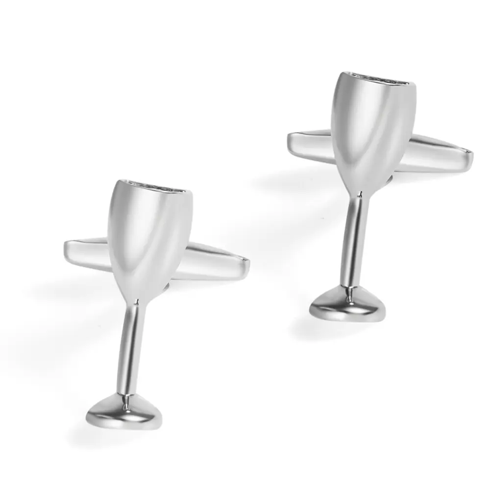 Wholesale Copper Material Novelty Funny Wine Glass Bottle Cufflinks For Party CL0028