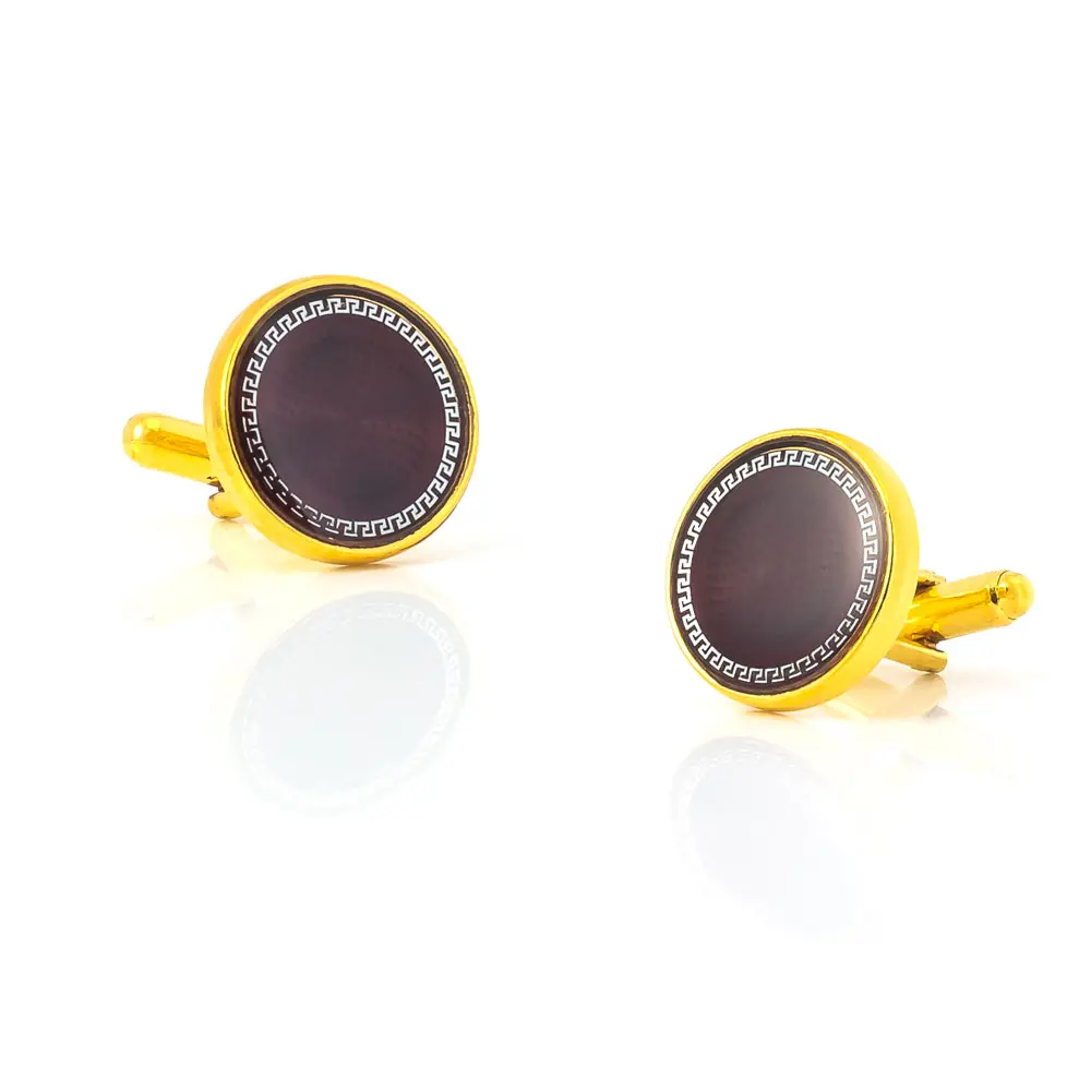 ODM Personalized High Quality Golden Color Pattern Accessories Cufflinks Factories, Exporter