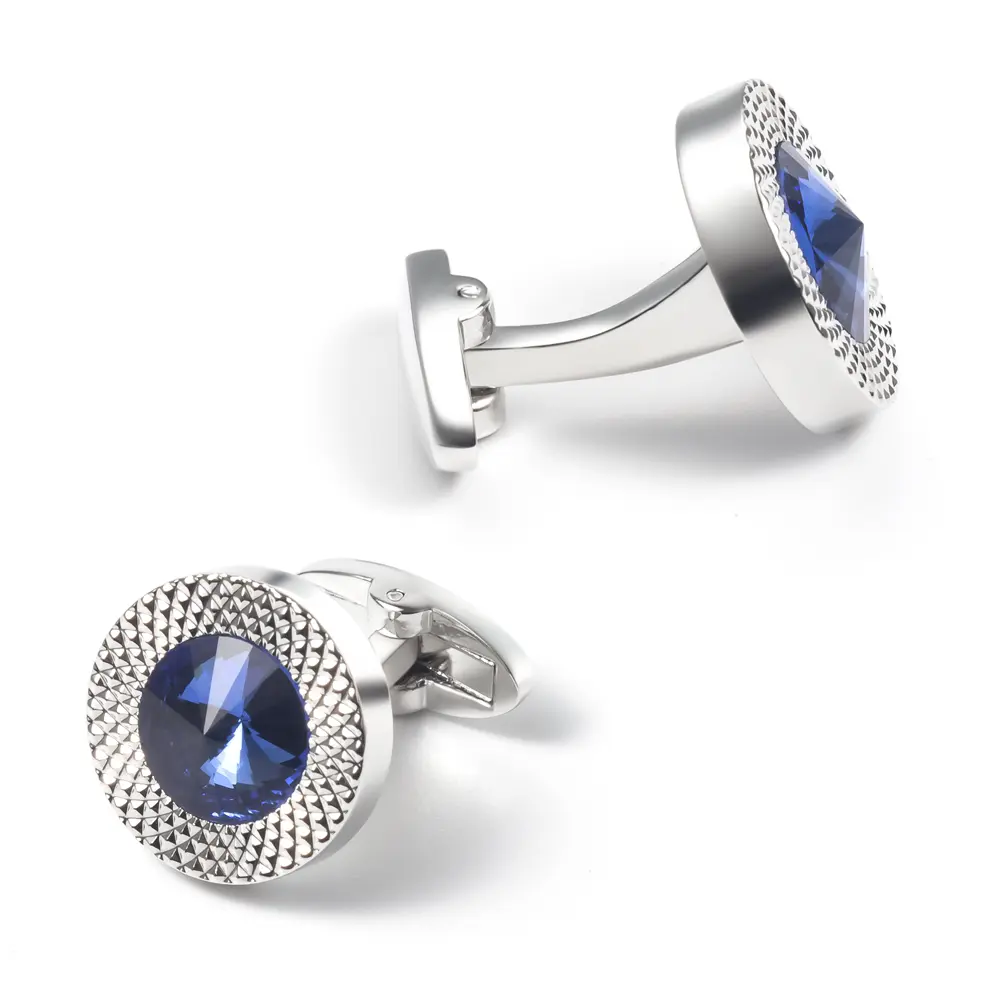 Custom Quality Bulk Cufflinks Men Shirt Accessory Personalised Blue Sapphire Cufflinks CSW0035 Manufacturer, Supplier