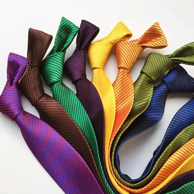 ODM 8cm Solid Color High Density Silk Satin Striped Cheap Polyester Tie For Men Factories, Exporter