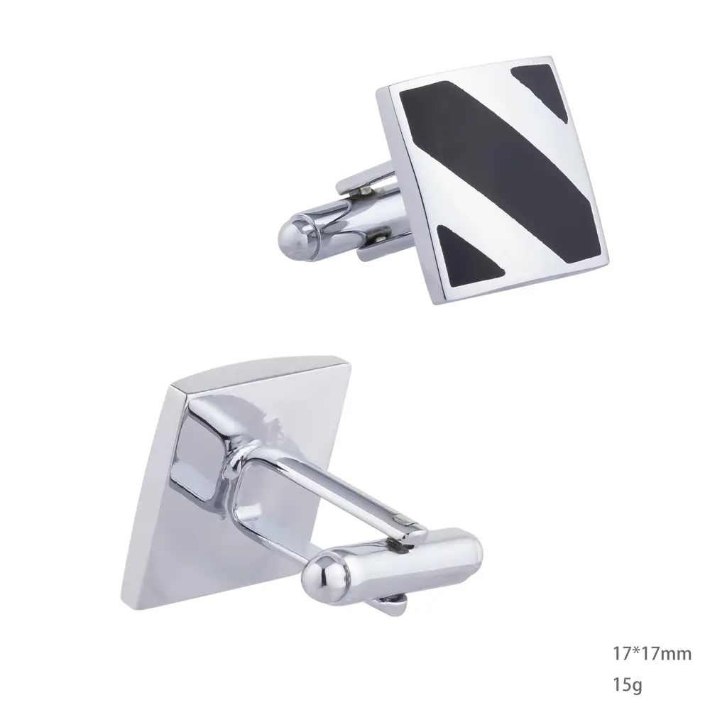 Wholesale Elegant Black & Silver Men Tuxedo Shirt Cufflinks Hot Selling CC-Q003-1