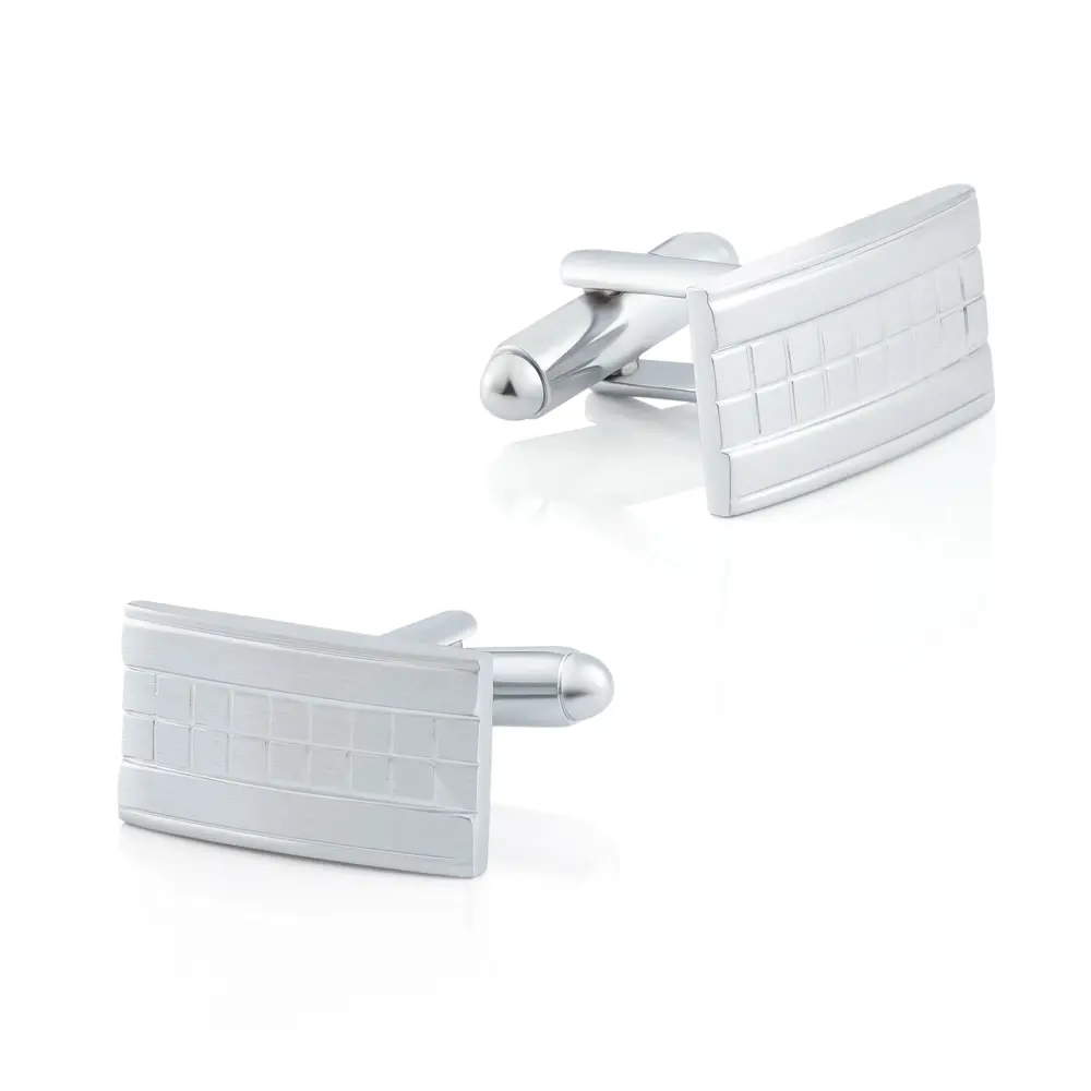 OEM JINJIE Vintage Silver French Square Button Shirts Business Metal Men CuffLinks Jewelry Gifts CL-C040 Factories, Exporters