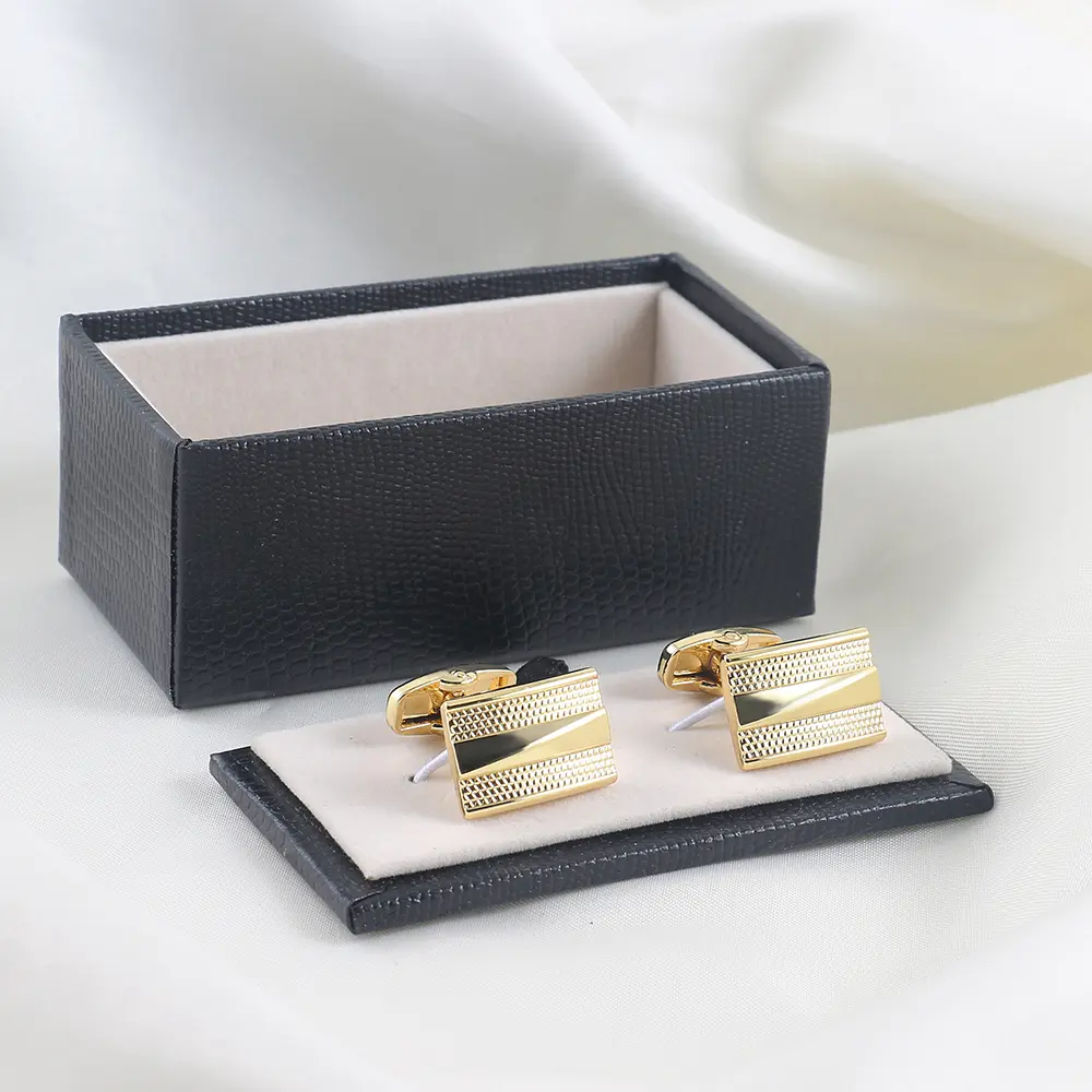 ODM French Rectangular Gold Plated Classic Cufflinks Suit Shirt For Men CLW0013-G Exporter, Company