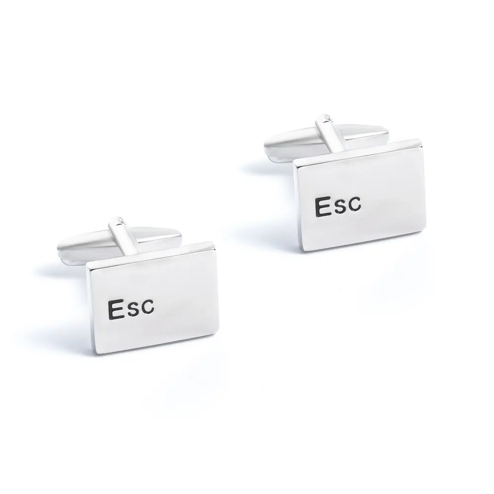 ODM Factory Supply Men's Esc and Ctrl Key Keyboard Novelty French Metal Engraving Cuff Links CC0206 Manufacturer, Exporters