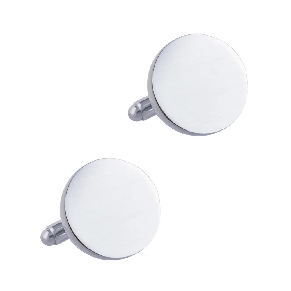 Wholesale Cheap Price Factory Supply Silver Metal Plain Round Cufflinks Men Shirt Accessories Gifts CL-C132 Manufacturers, Supplier