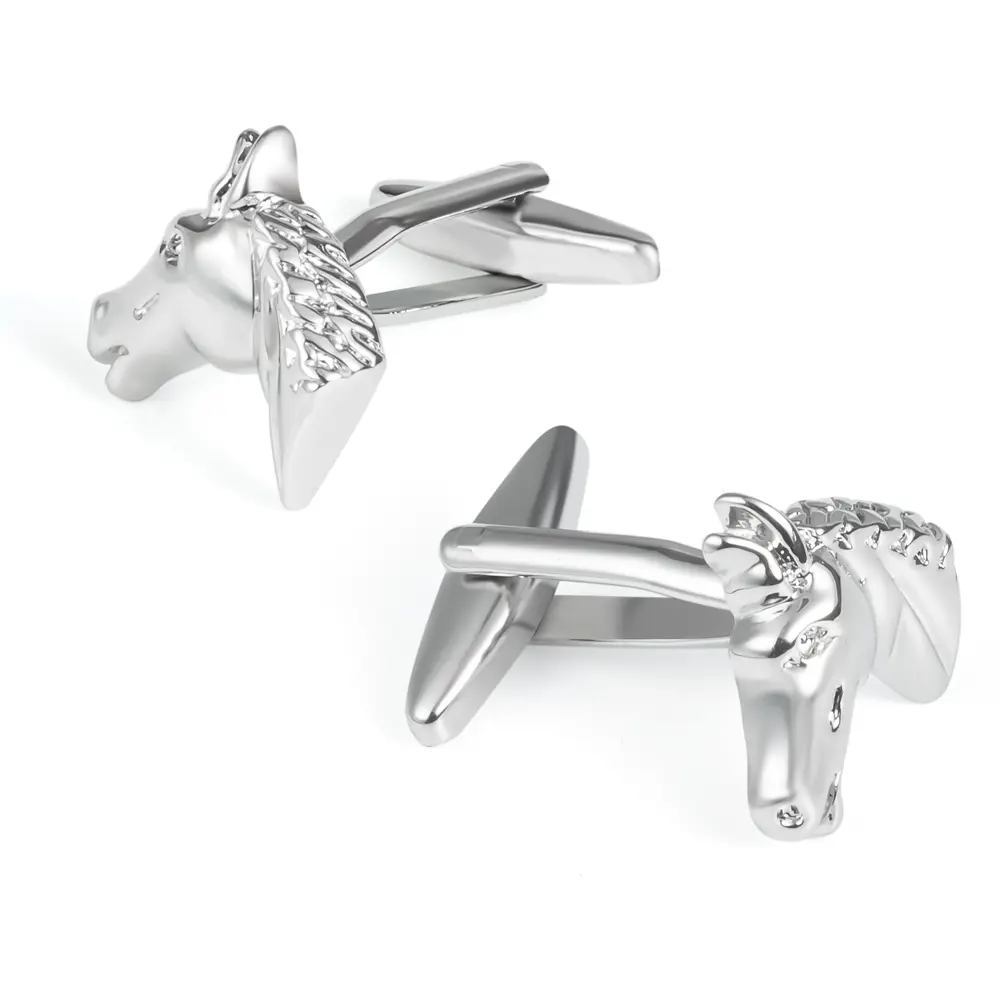 OEM Men's Business Casual High Quality Copper Silver Knight Horse Head Jewelry Men Cufflinks CL0035 Factories, Exporter