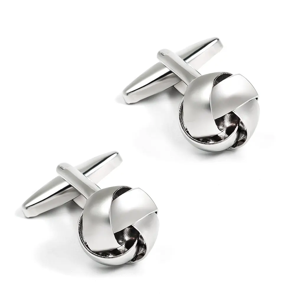ODM Hot Sale Quality Cuff Link Men'S Accessories Fashion Silver Knot Button Cufflinks Supplier, Company