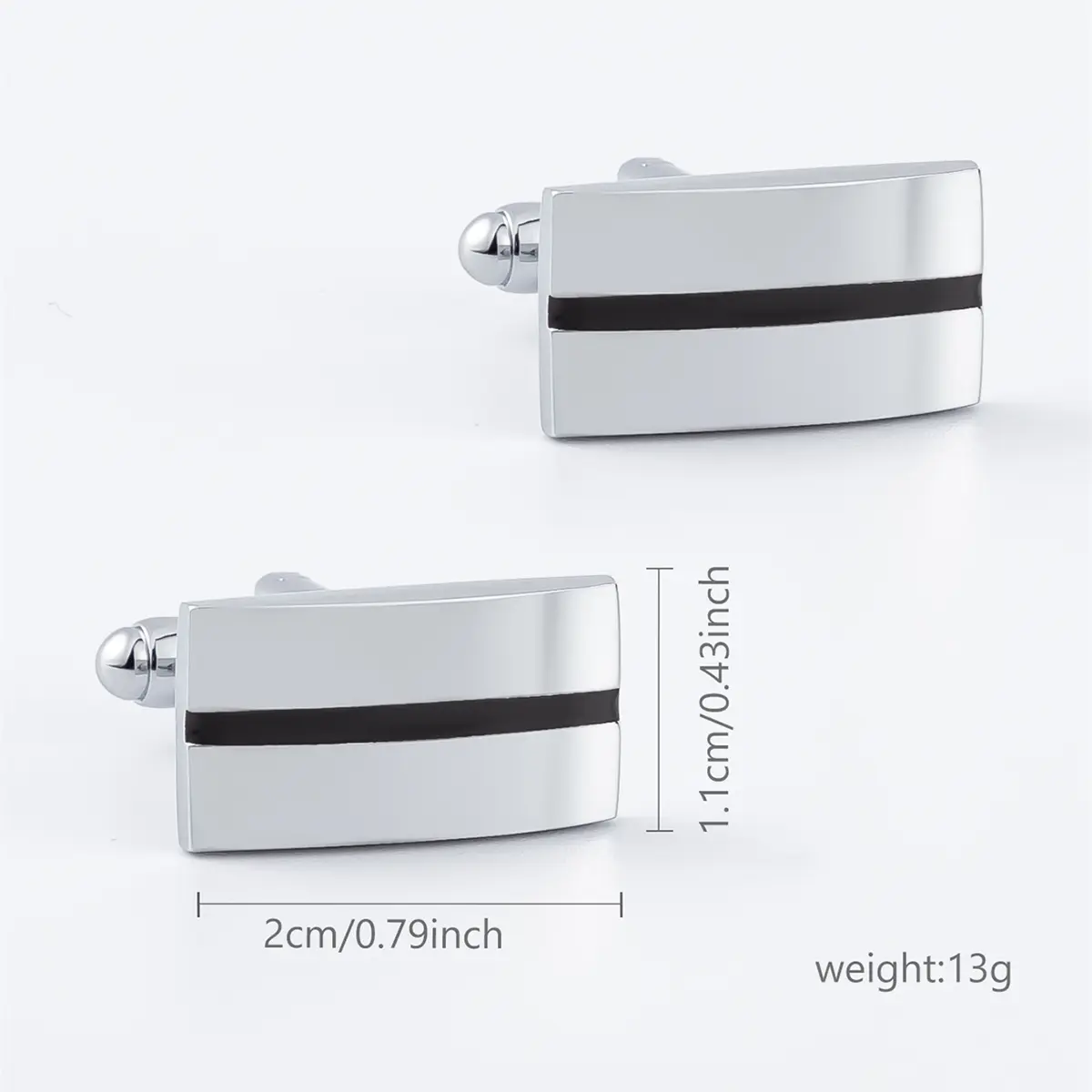 Custom Elegant Formal Men's Silver Plated with Black Enamel Cufflinks Low Price Wholesale CC-Q066 Factory, Company