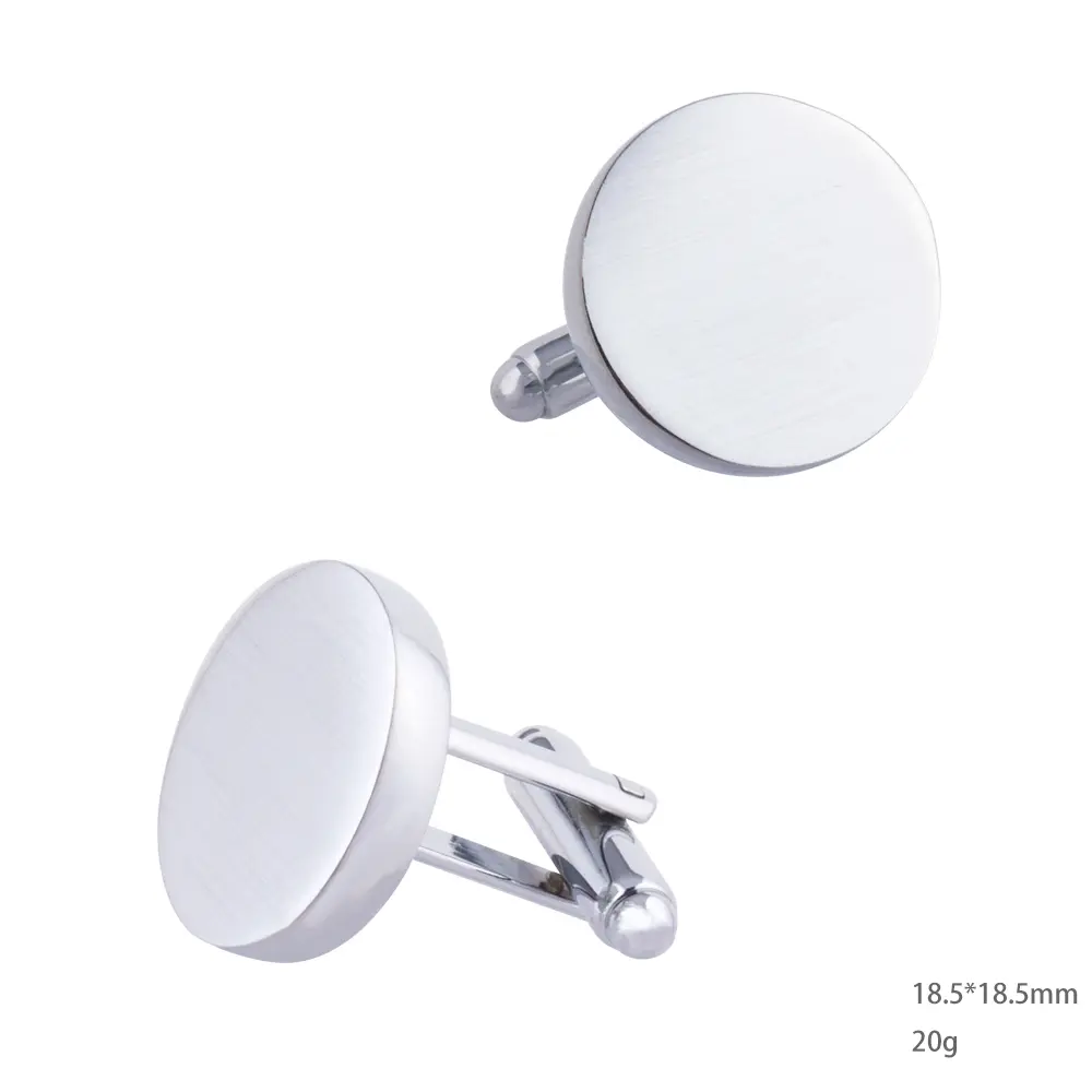 Wholesale Cheap Price Factory Supply Silver Metal Plain Round Cufflinks Men Shirt Accessories Gifts CL-C132 Manufacturers, Supplier